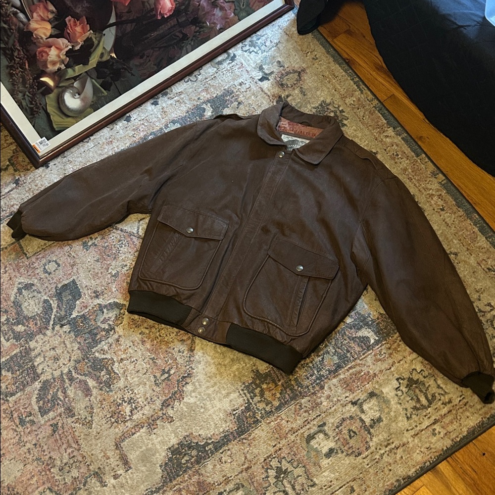 Structure Dark Brown Leather Jacket - image 1